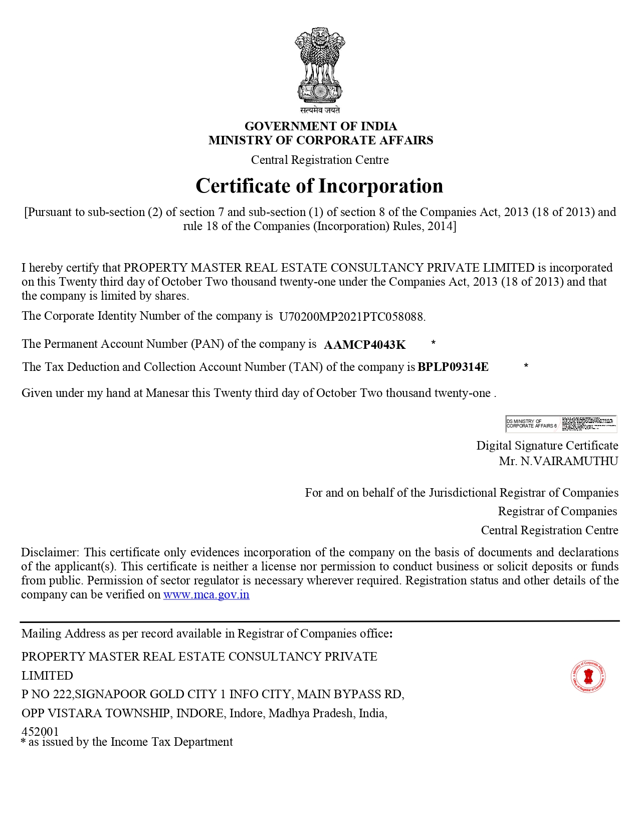 RERA Certificate